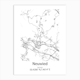 Neuwied,Germany Minimalist Map Art Print