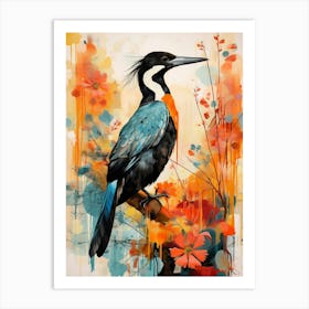 Bird Painting Collage Cormorant 3 Art Print