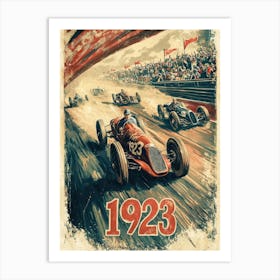 Aihrgdesign A Vintage Sports Poster For The Inaugural 24 Hour 906602a1 Ab7e 4669 8606 5093f315e17c 2 Art Print