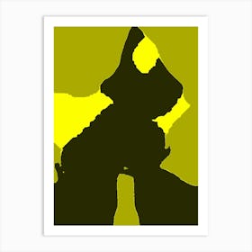 Silhouette Of A Dog Art Print