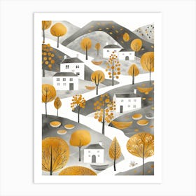 Autumn Village Art Print