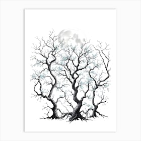 Moonlit Trees 2 Art Print