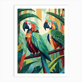 Parrots In The Jungle 3 Art Print