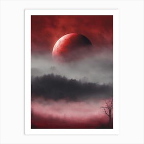 Red Blood Moon 1 Art Print