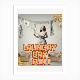 Laundry Fun Day Art Print