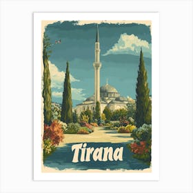 Aihrgdesign A Classic 1960s Travel Poster For Tirana 3 Art Print