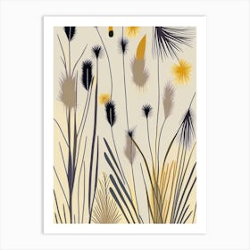 Prairie Dropseed Wildflower Modern Muted Colours 2 Art Print