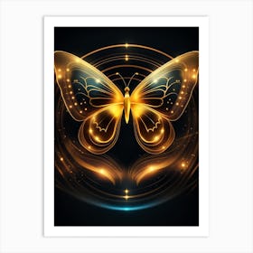 Golden Butterfly 51 Art Print