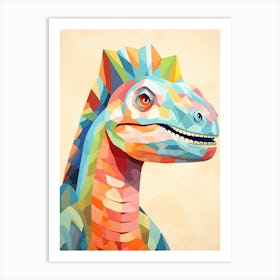 Colourful Dinosaur Aucasaurus 3 Art Print