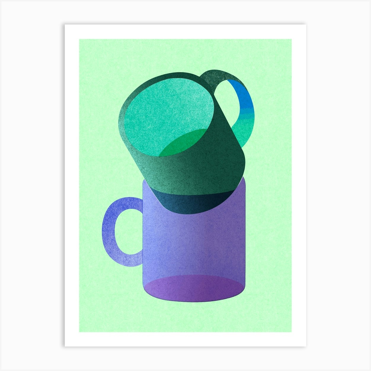 Two Coffee Cups Art Print by Colorfuel