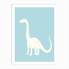 Pastel Blue Dinosaur Silhouette 2 Art Print