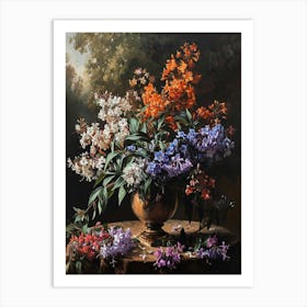 Baroque Floral Still Life Phlox 3 Art Print