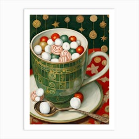 Festive Hot Cocoa In A Cup Art Print