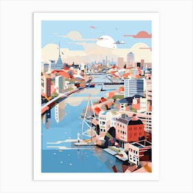 Hamburg, Germany, Geometric Illustration 4 Art Print