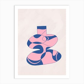 Pink And Blue Vase 1 Art Print