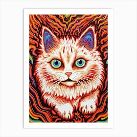 Louis Wain Kaleidoscope Psychedelic Cat 1 Art Print