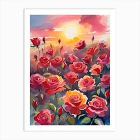 Roses At Sunset 1 Art Print