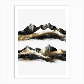 Gold And Black Mountains 5 Art Print