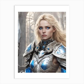 Young Woman In Armor Art Print