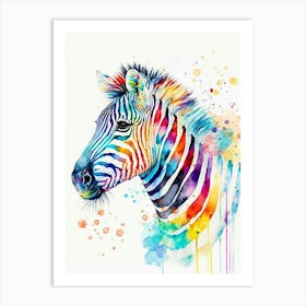 Zebra Wter Color Art Print