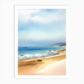 Playa De Los Genoveses, Almeria, Spain Watercolour Art Print