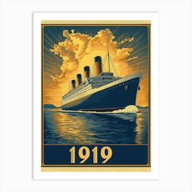 Aihrgdesign A Vintage Travel Poster Promoting Transatlantic S 06de49f6 4819 4743 Bbb9 8dc3262a23dc 0 Art Print