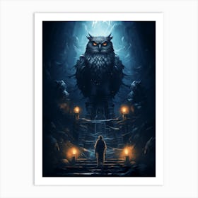 Owl And The Dragon Art Print