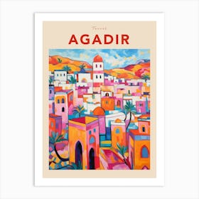 Agadir Morocco Fauvist Travel Poster Art Print