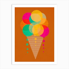 Neon Ice Cream Art Print