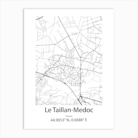 Le Taillan Medoc,France Minimalist Map Art Print