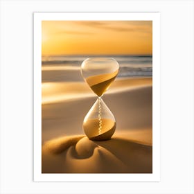 Hourglass On The Beach Art Print