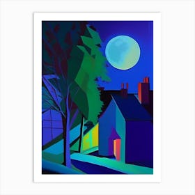 Moonlight Abstract Modern Pop Space Art Print