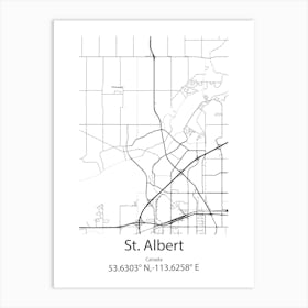 St Albert,Canada Minimalist Map Art Print