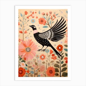 Magpie 6 Detailed Bird Painting Art Print