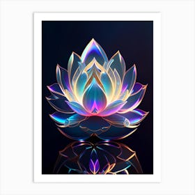 Sacred Lotus Holographic 3 Art Print