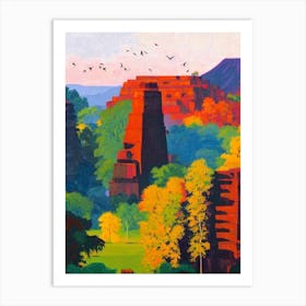 Tikal National Park 1 Guatemala Abstract Colourful Art Print