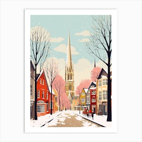 Vintage Winter Travel Illustration Southampton United Kingdom 1 Art Print