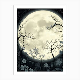 Full Moon In The Forest 10 Art Print