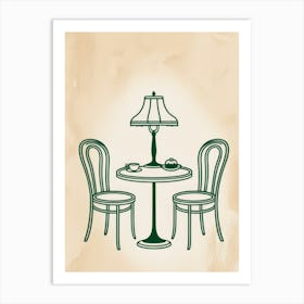 Table And Chairs Vector 2 Art Print