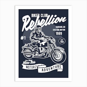 Skull Motorbiker 1 Art Print