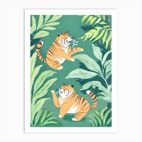 Cute Chubby Tigers 4 Art Print