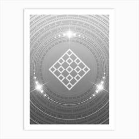 Geometric Glyph in White and Silver with Sparkle Array n.0347 Art Print