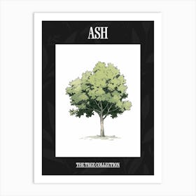 Ash Tree Pixel Illustration 2 Poster Art Print