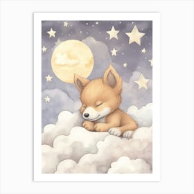 Sleeping Baby Wolf Art Print