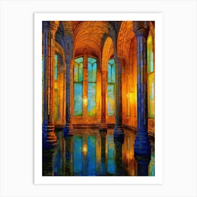 Basilica Cistern Yerebatan Sarnc Pixel Art 11 Art Print