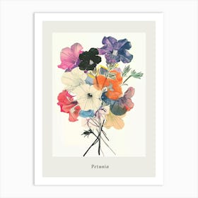 Petunia Collage Flower Bouquet Poster Art Print