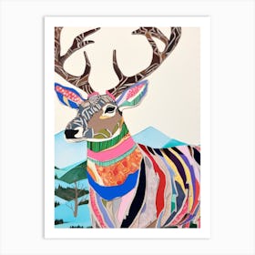 Maximalist Animal Painting Caribou 1 Art Print