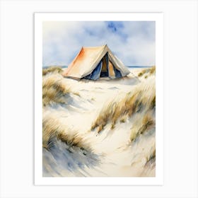 Camping in dunes Art Print