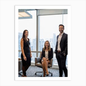 Corporate Portrait Photography Session Capturing A Confident Modern Ceo And Team Smiling Engaged Art Print