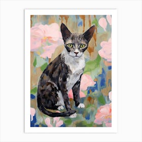 A Cornish Rex Cat Painting, Impressionist Painting 1 Art Print